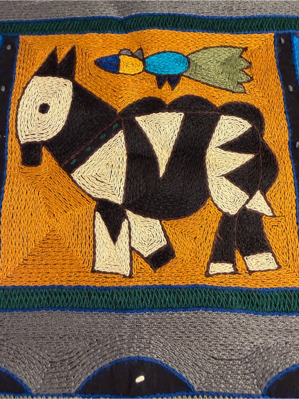 Hand Embroidered African Tribal Boho Accent Throw Pillow Covers 17” Set Of 2 - Picture 7 of 11